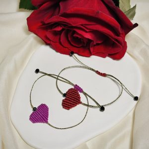 Knitted Heart Bracelet