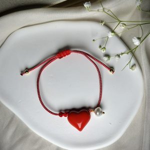 Μαρτης:Βραχιολι:Καρδια:κοκκινη:1