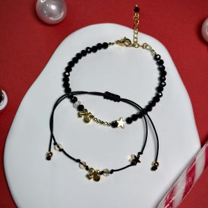 Black:Crystal:combo:bracelet